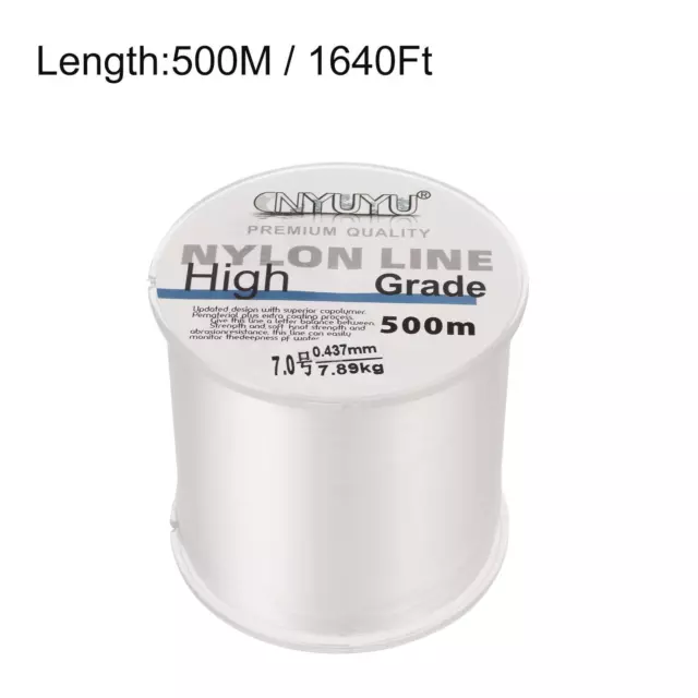 500M 17lb Nylon Sedal, 7.0# Monofilamento Hilo Alambre, Transparente 2