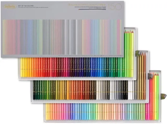 Holbain Artist Colored Pencils Set of 150 Colors New Package Paper Box JAPAN