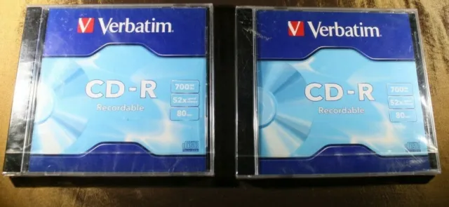 2 x Verbatim CD-R 700  52x 80 CD's Blank factory sealed