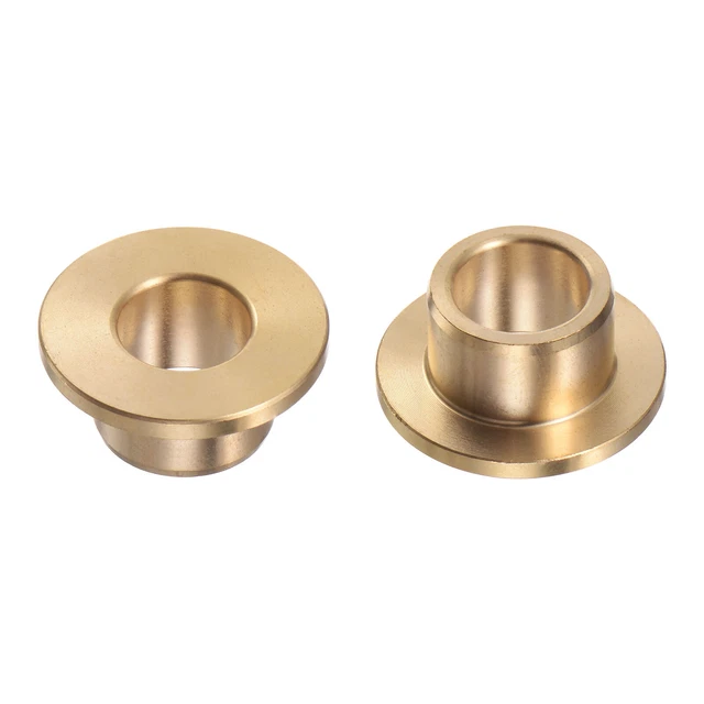 2pcs Flange Bearing Sleeve 10mm x 14mm x 10mm Bronze Self-Lubricating Bushings