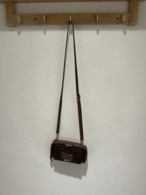 Samantha Brown ~ Faux Crocodile Brown Color Crossbody Purse Wallet Convertible  2