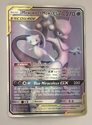 carte Pokémon ultra rare - Mewtwo Et Mew GX 270 - Escouade