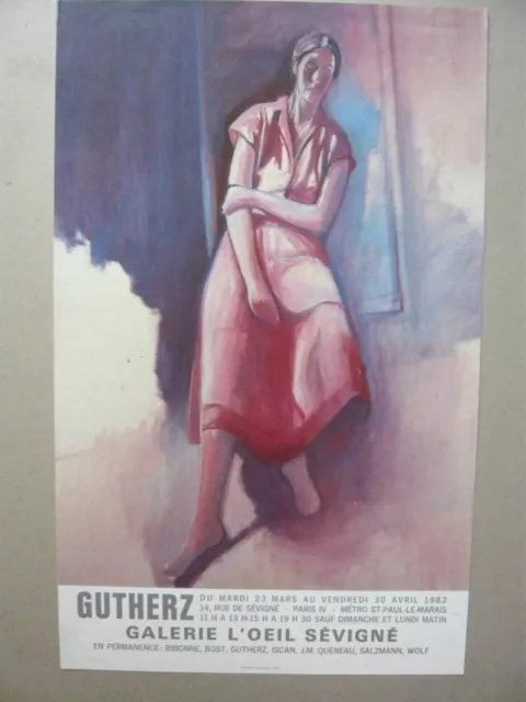 GUTHERZ Dominique Affiche originale 82 Femme Catherine Galerie l'Oeil Sévigné