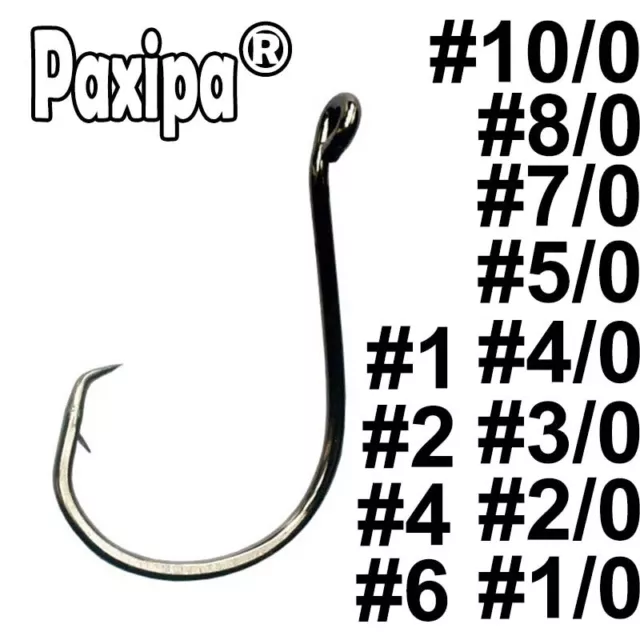 Lot 100 Offset Sport Circle Fishing Hooks High carbon Steel Paxipa Octopus Hooks