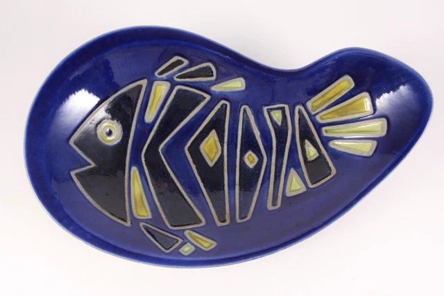 Rare VTG Rohrstrand Sweden Fish Bowl Carl Harry Stalhane Midcentury MCM Pottery