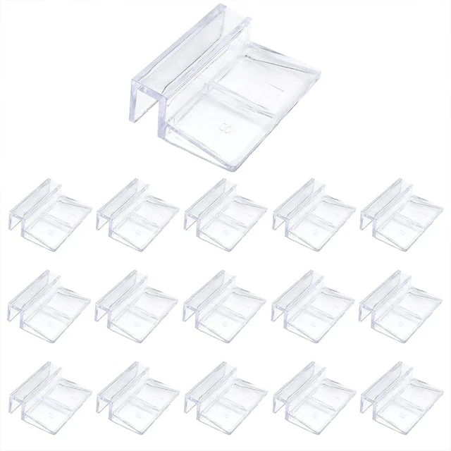 16 PCS 8mm Acrylic Aquarium Cover Clip Set Clear Fish Tank Lid Support