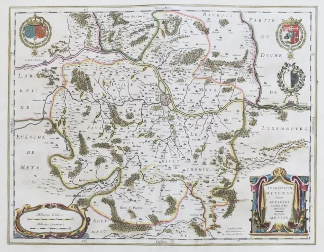 Metz Thionville Amneville Moselle Grand-Est France Map Carte Blaeu 1640