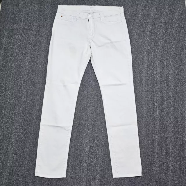 Hudson Jeans Womens 32 "Nico" Skinny Leg Mid Rise White Pants Zip Stretch