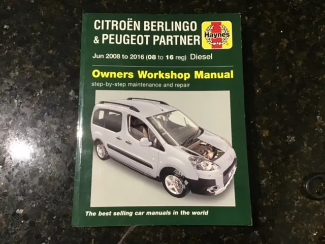 CITROEN BERLINGO & PEUGEOT PARTNER 2008 to 2016 SERVICE REPAIR MANUAL BY HAYNES