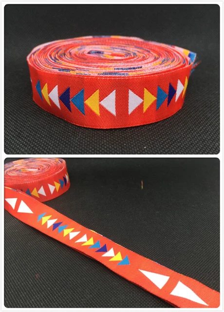 Cinta tejida Jacquard de 7/8"" 22 mm de ancho roja para perro accesorios de cadena 10 yardas