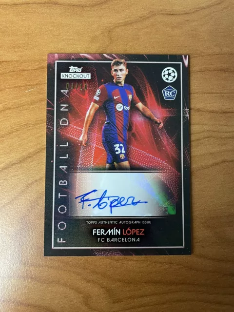 Fermin Lopez Rookie Auto Red /10 | 2023/2024 Topps UCL Knockout | FC Barcelona