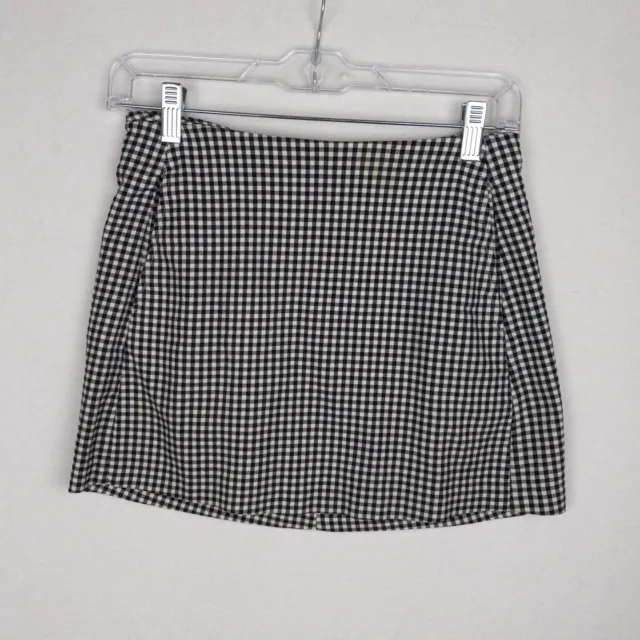 Urban Outfitters Women's Size XS Black White Checkered Gingham Mini Skirt Pocket