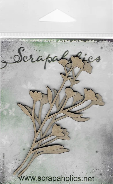 Chipboard de corte láser Scrapaholics 2 mm de espesor botánicos 8, 2/paquete, 4""X2"" -S88549