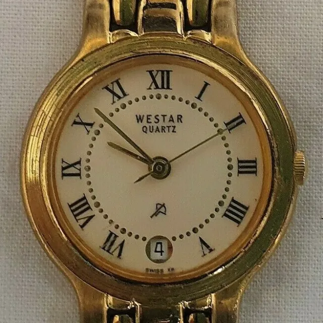 VINTAGE WESTAR QUARTZ 18k Gold Electro Plated Ladies Watch (NOT WORKING)  £ - PicClick UK