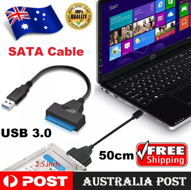 USB 3.0 To 2.5" SATA III Hard Drive Adapter Cable-SATA To USB3.0 Converter Black