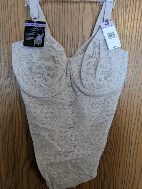 NWT HANES ALL Over Solutions Light Pink Body Shaper w/ Lace Underwire ...