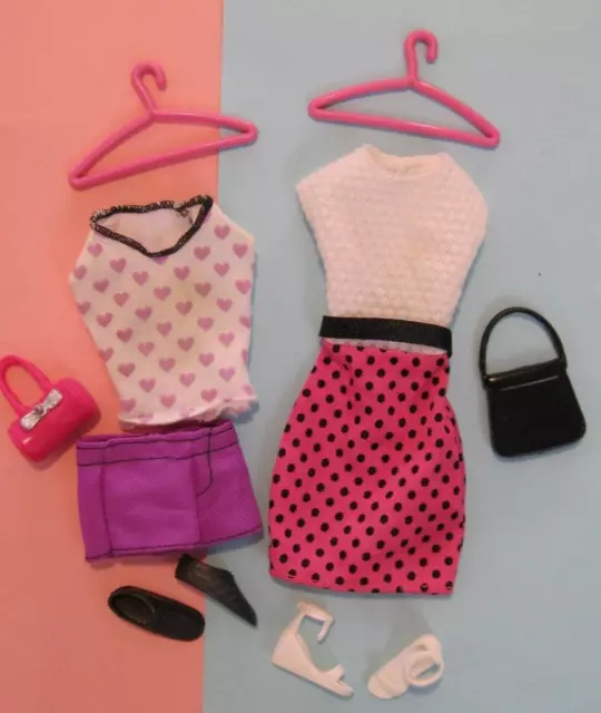 2 Modern Teen Skipper 10" Doll OUTFITS-barbie sister Cloth/Shoes Dress Shorts ++