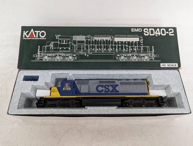 Kato CSX #8186 EMD SD40-2 Diesel Train Locomotive Engine HO Scale 37-2705