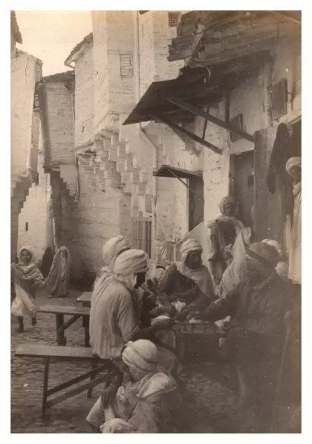 Algérie, Constantine, joueurs, les Echecs Vintage silver print,  Tirage argent