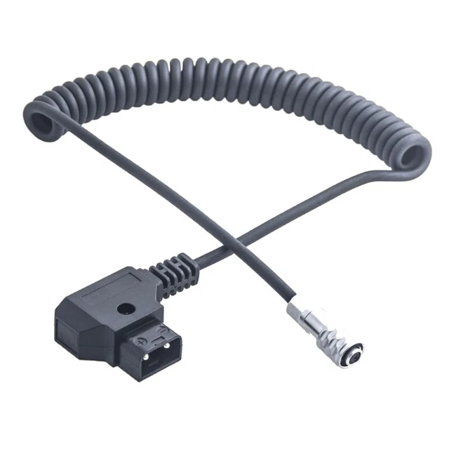 D-tap Spring Power Cable to Weipu SF6 2-pin Female Plug Coiled Cord for BMPCC 4K