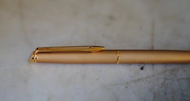 Stylo Bille Waterman Plaqué Or Motif Grains D'orge - Avec Recharge Neuve Ajustée - Comme Neuf