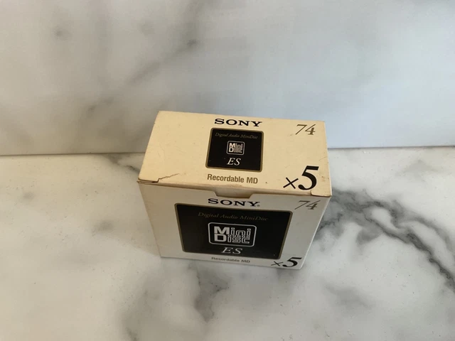 SONY MINI DISC RECORDABLE ES 74 MINUTES DISCS x 5 Brand New & Sealed ...