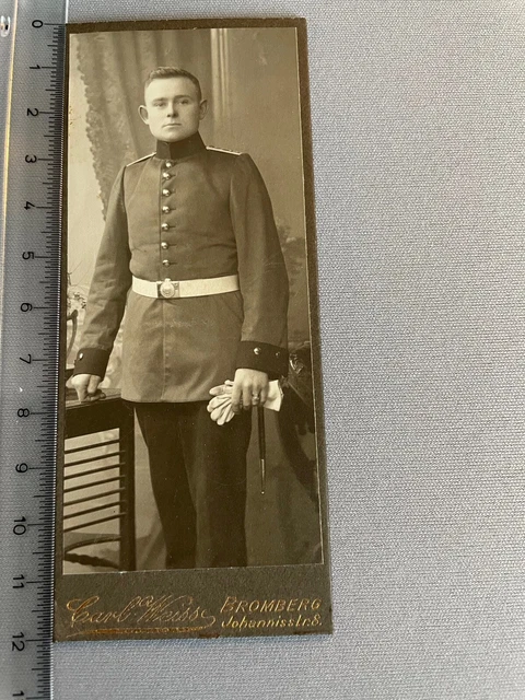 CDV Portrait Soldat Offizier Uniform. Carl Weiss Bromberg