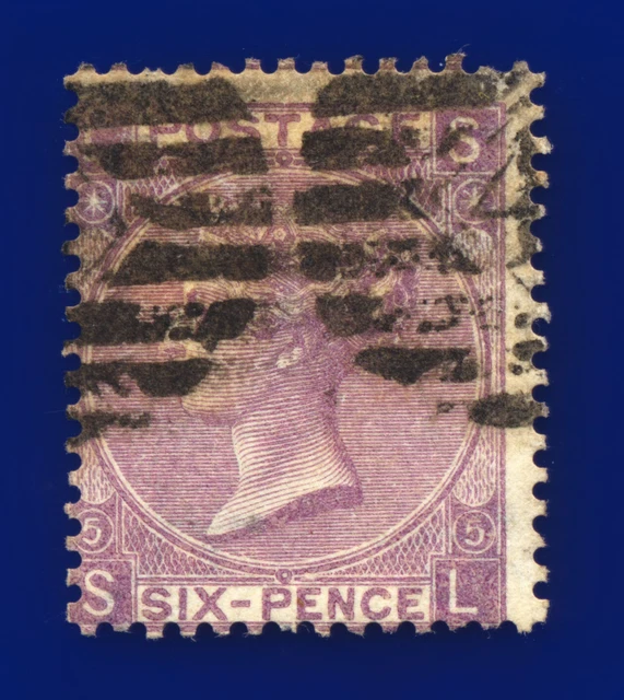 1865 SG97 6d Lilac (Hyphen) Plate 5 J73(2) SL Misperf London GU Cat £140 cyih