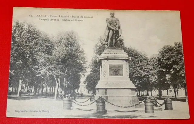 Cpa Carte Postale 1919 Nancy Cours Leopold Statue De Drouot 54 Meurthe & Moselle