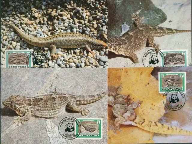 Kap Verde 1986 WWF Reptilien Echsen 500/03 Maximumkarten (X30642)