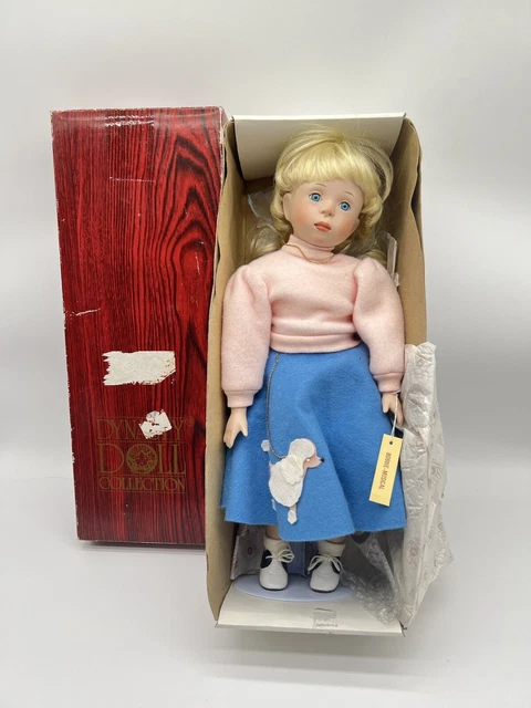 Musical Porcelain Doll Dynasty Collection Bobbie with Original Box Poodle Skirt