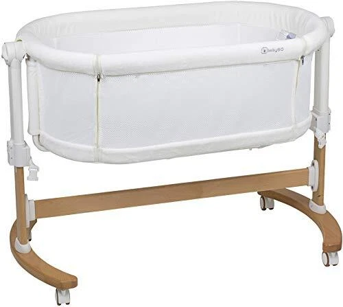 Beistellbett BabyGO Wiege Amila Buche 103Lx55Bx88Hcm Kinderzimmer Creme B-WARE