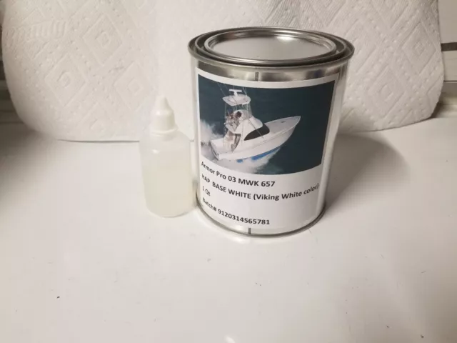 White Gelcoat repair kit (Viking White) with Hardner Without Wax 1Qt