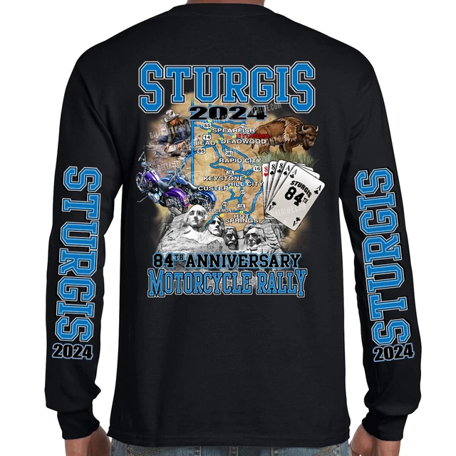 2025 STURGIS MOTORCYCLE Rally Black Hills Map Long Sleeve 22.99 PicClick