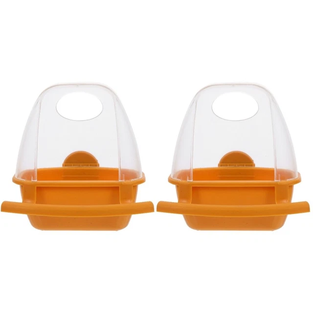 2 PCS Hanging Birds Food Bowl Dispenser Parakeet Auto Feeder Bird Feeding Bowl