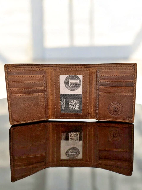 Hornbull Men's Edward Genuine Leather RFID Blocking Wallet - Two Fold Wallet With Multiple Compartments, Brown