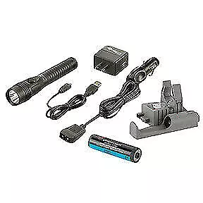 Strion DS HL Rechargeable Flashlight with Type A 12V DC PiggyBack, Black STL-...