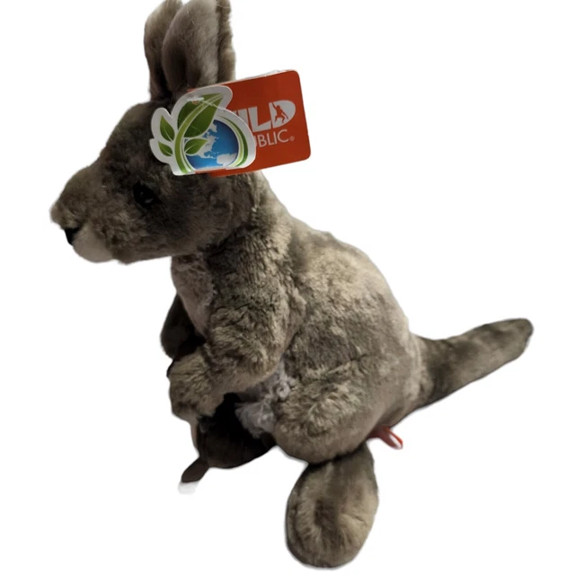 WILD REPUBLIC KANGAROO Plush Stuffed Animal Toy Joey Zoo Souvenir