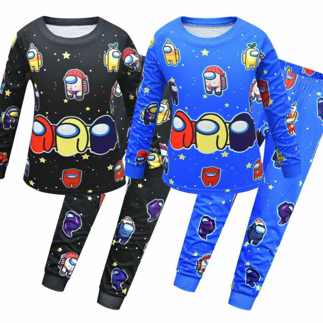 Kids Boys Girls Among Us 2pcs Long Sleeve T-shirt Pyjamas Pjs Sets Nightwear UK