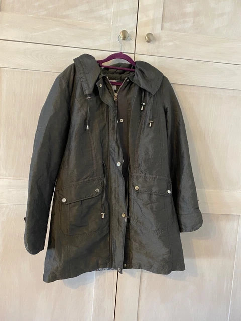 PER UNA STORMWEAR padded parka size 12 pewter charcoal colour