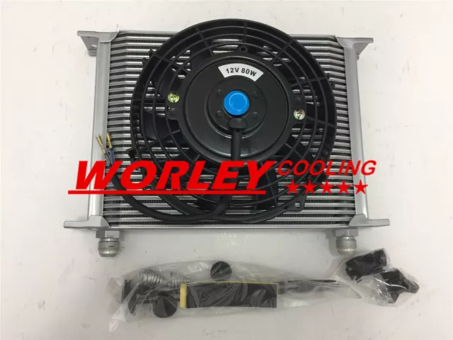 30 Row Engine Universal Transmission AN-10AN Oil Cooler + Electric Fan Kit new