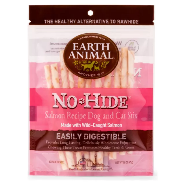 Earth Animal No-Hide Poulet Chews Stix Saumon 45 G, Friandise pour Chien