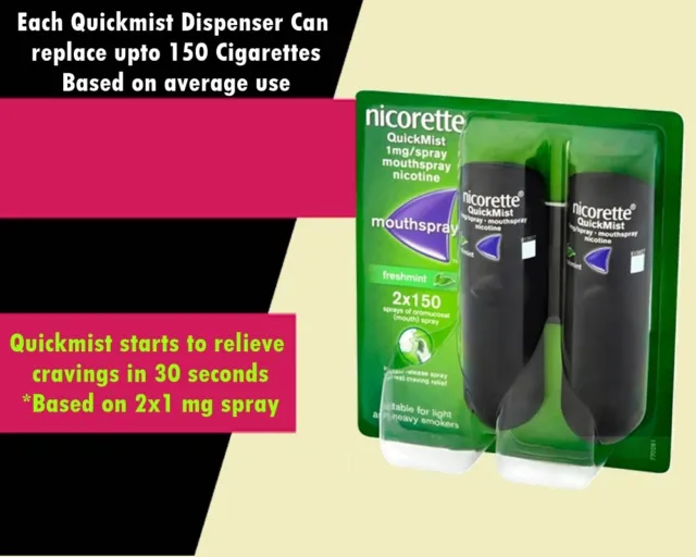 Nicorette Quickmist Freshmint 1mg 2x150 Spray PACK 1 2 3 6 12 (Exp - 2025)