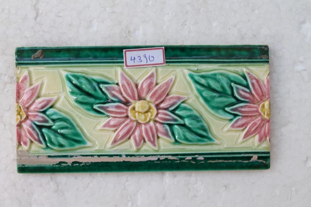 Old Circa 1930 Vintage Artdeco Ceramic Tile Border Made In Japan NH4390 6