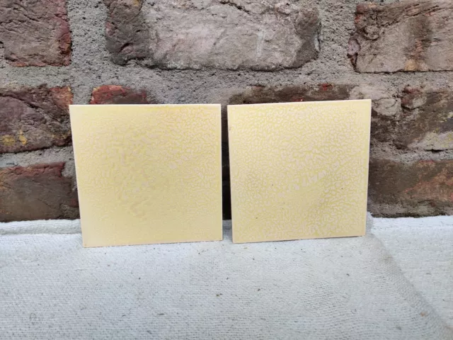 Vintage Architecture Furniture Tile Yellow Ceramic Tiles Pair Telephone Brand
