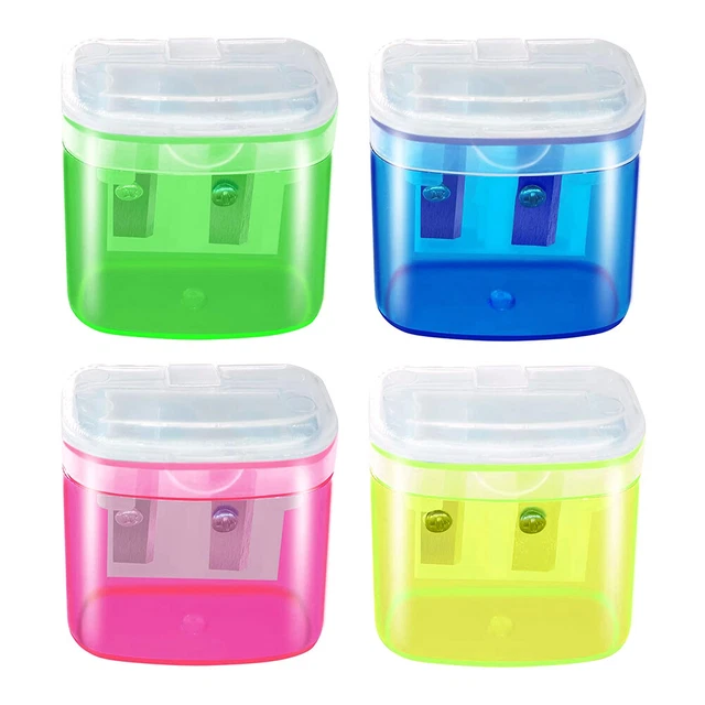 Lápiz afilador de plástico de doble orificio con tapa lápiz transparente SchMD