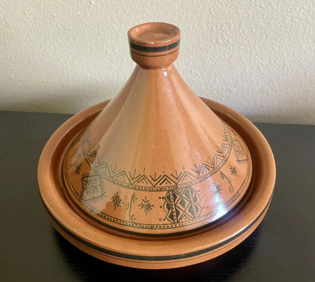 Hand Made and Hand Painted Tagine Pot Moroccan Terracotta Pot 9”