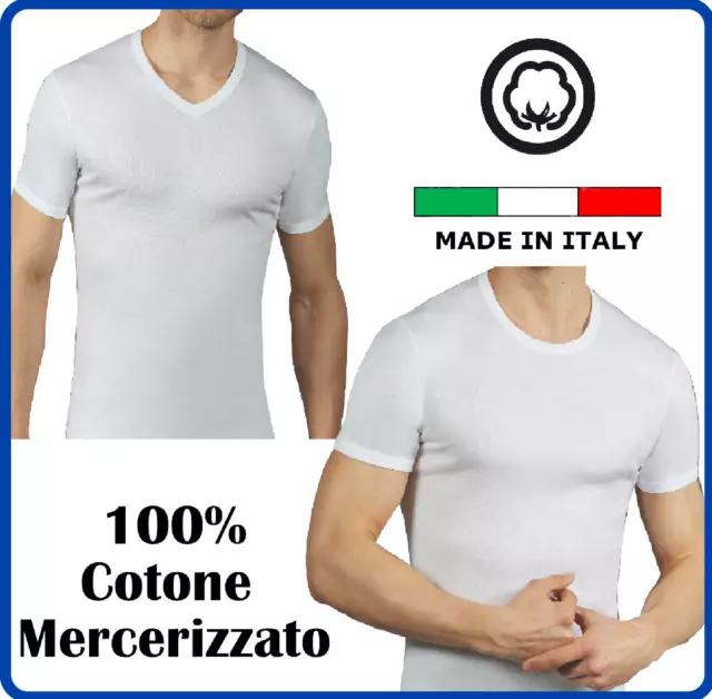 Intimo da uomo taglie forti t-shirt intima scollo a v girocollo in puro cotone