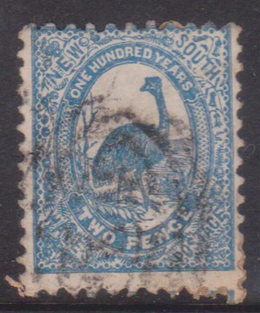 (F82-43) 1888 Australia 2d blue EMU stamp (AR)