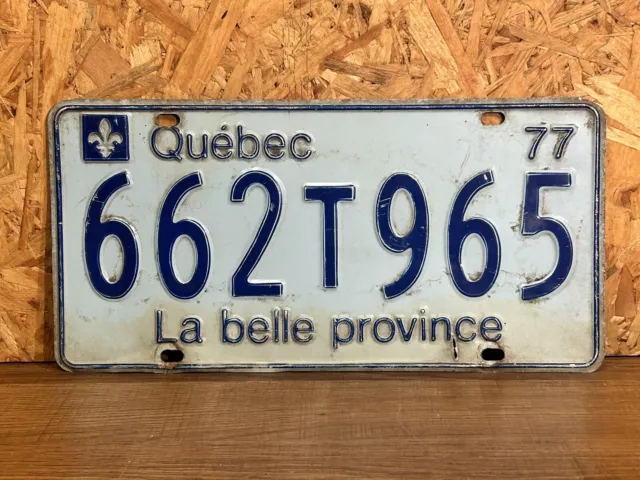 Old Car Registration Plate, Canada, Quebec 1977, La Belle Province (3